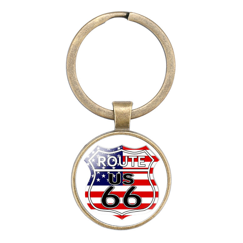 Wholesale of New Highway Flying Road Retro Alloy Keychains